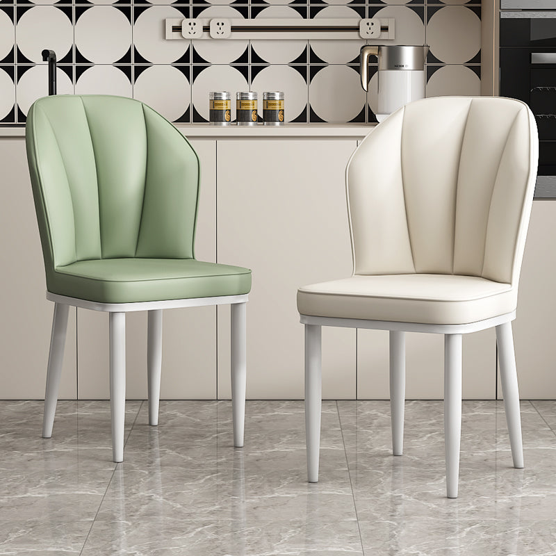 Cream Dining Chair Soft Backrest Upholstered Seat for Home, Studio or Café