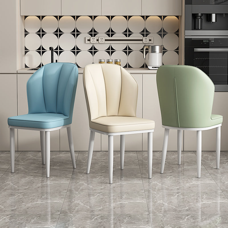 Cream Dining Chair Soft Backrest Upholstered Seat for Home, Studio or Café