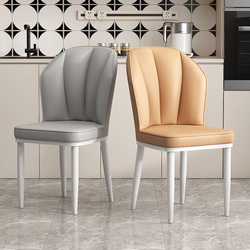 Cream Dining Chair Soft Backrest Upholstered Seat for Home, Studio or Café