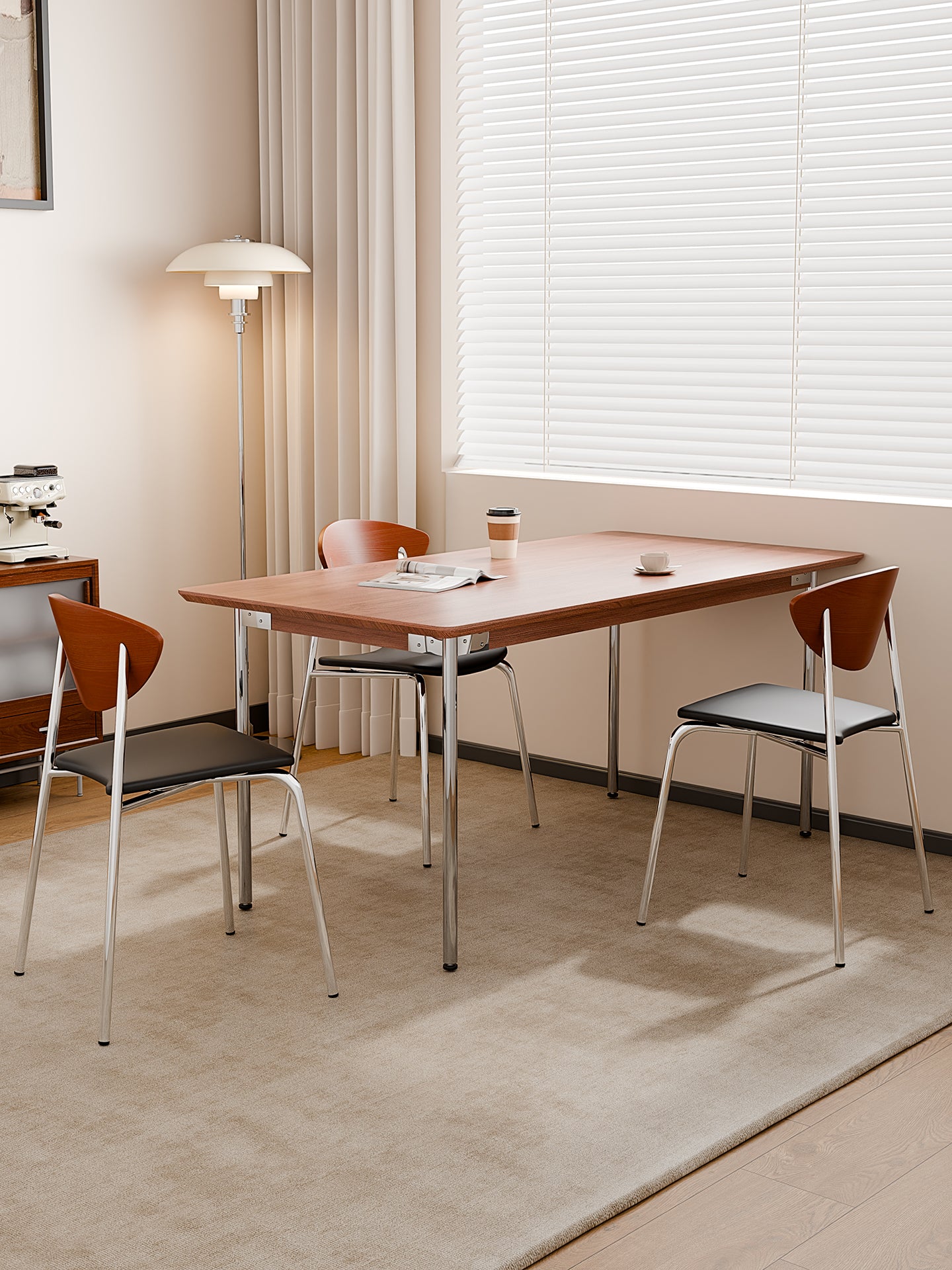 Designer Solid Wood Bird Chair with Iron Backrest for Home, Café, or Studio