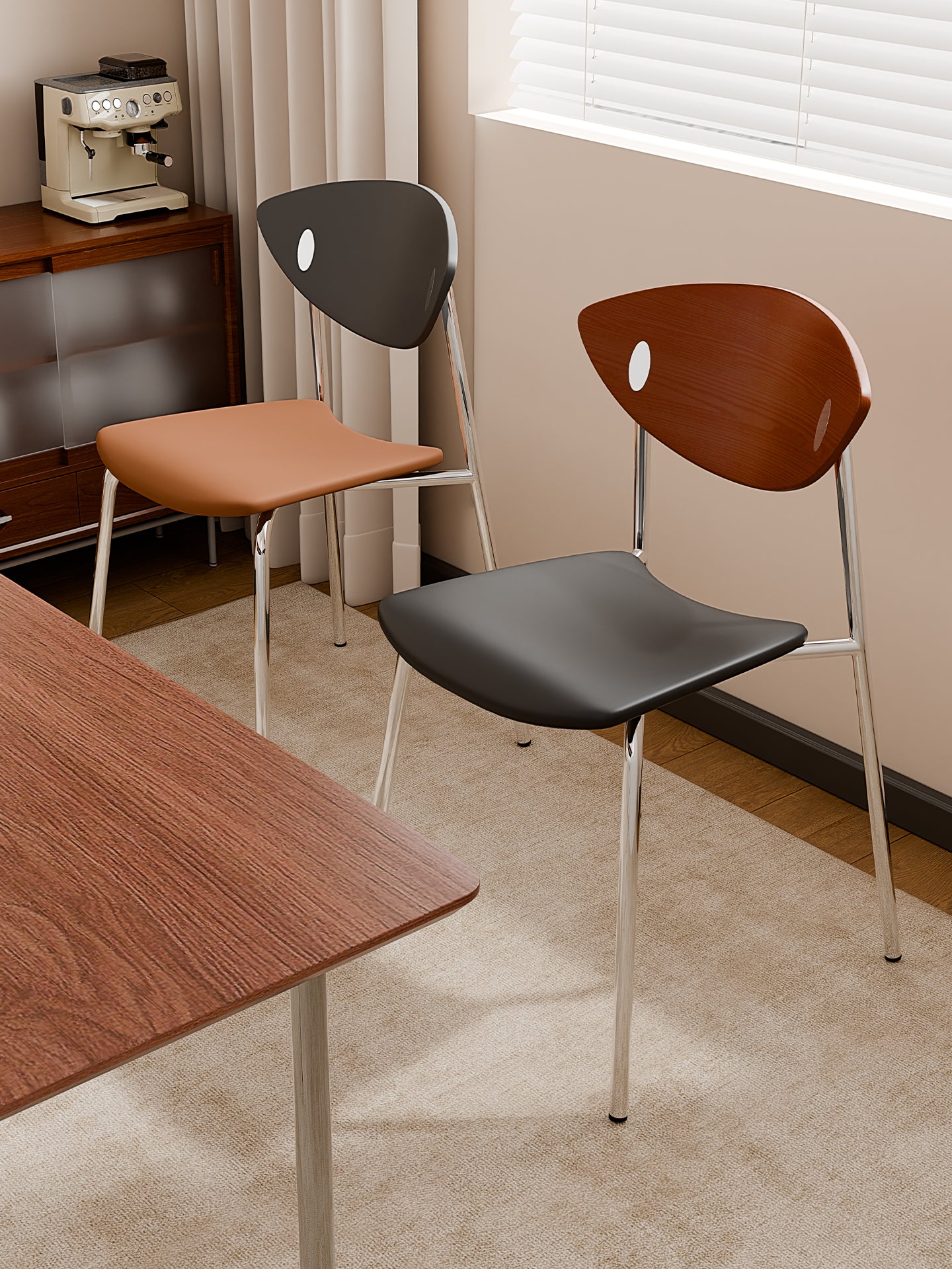 Designer Solid Wood Bird Chair with Iron Backrest for Home, Café, or Studio