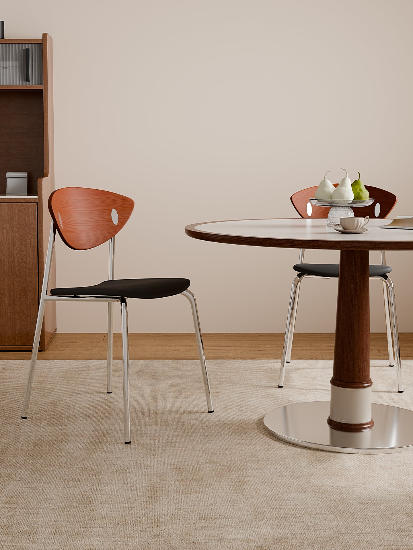 Designer Solid Wood Bird Chair with Iron Backrest for Home, Café, or Studio