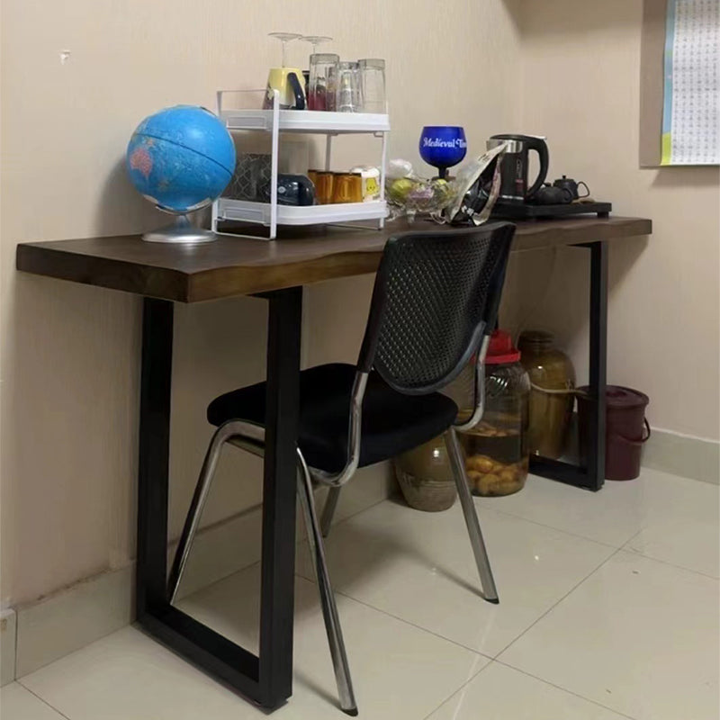 Wooden Bar Table Long Desk Narrow Wall Window Table for Work or Coffee