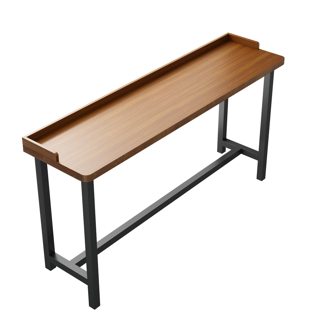 Solid Wood Bar Table Narrow Wall Console High Table Set for Home & Shops