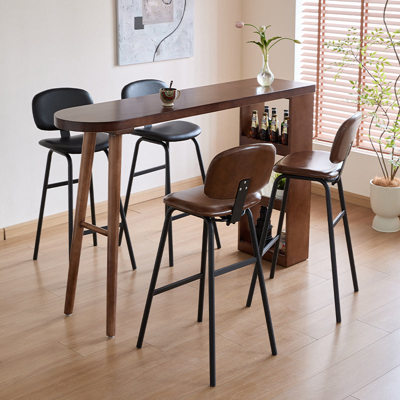 Custom Vintage Solid Wood Bar Table with Divider Cabinet for Home Lounge