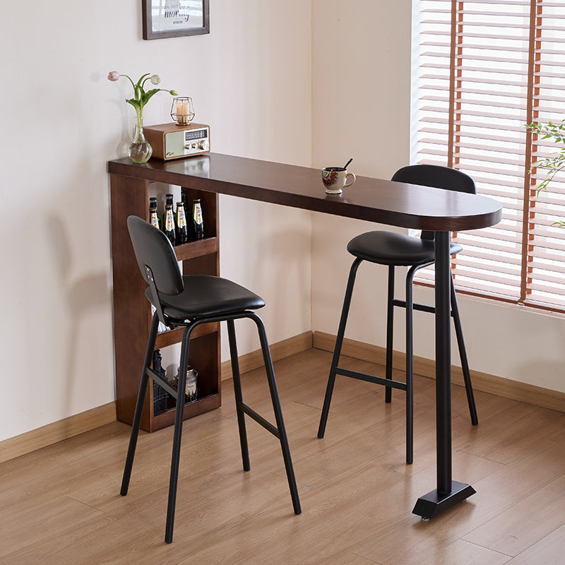 Custom Vintage Solid Wood Bar Table with Divider Cabinet for Home Lounge