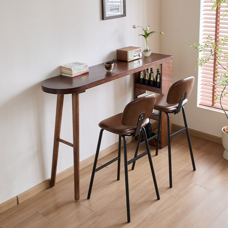 Custom Vintage Solid Wood Bar Table with Divider Cabinet for Home Lounge