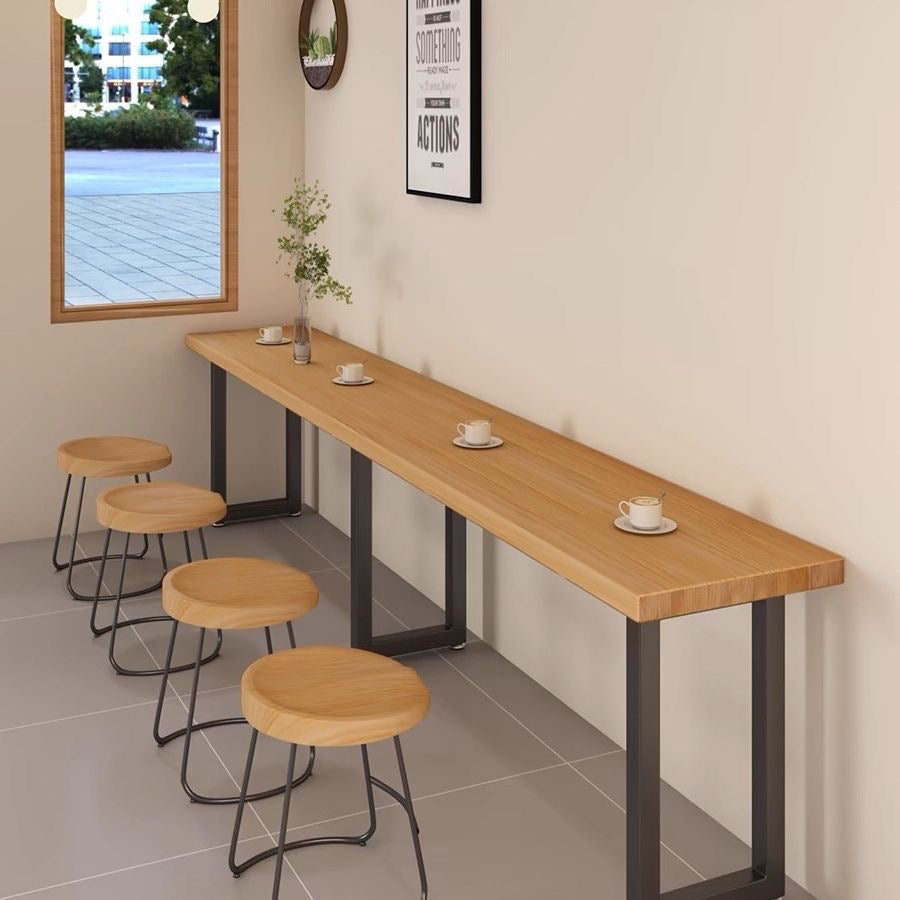 Long Narrow Bar Table for Window Side or Wall Use, Compact Counter Desk