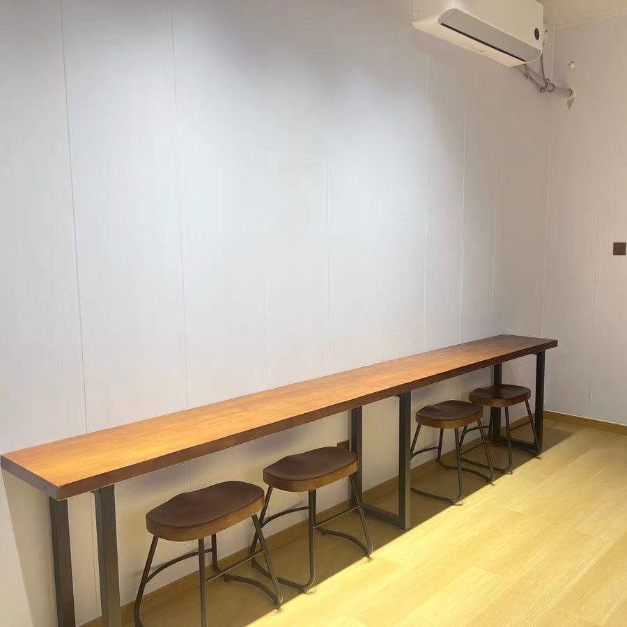 Long Narrow Bar Table for Window Side or Wall Use, Compact Counter Desk